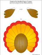 Pattern for stuffed turkey tail and wings