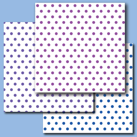 Polka-dot digital paper doenloads in violet, purple and blue.