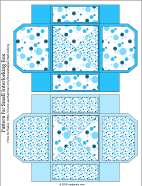 Pattern for 2.75" square interlocking box with blue dots