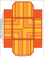 Pattern for 4" square interlocking box with orange stripes