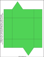Pattern for 4" square interlocking box with points