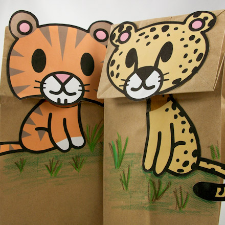 Bag puppets made from clip art