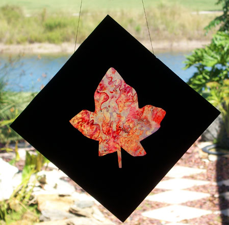 Stained glass maple leaf suncatcher