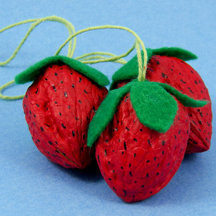 Sweet strawberries made from walnuts