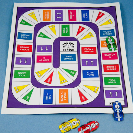 One-sheet Racetrack game board