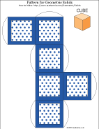 Printable pattern for cube with dots