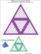 Printable pattern for tetrahedron with dots