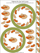 Printable pattern for lid covers with beans