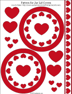 Printable pattern for lid covers with hearts