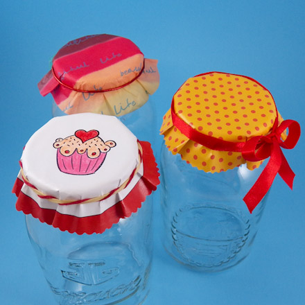 Example jar lid covers
