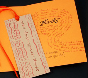 Decorate back of bookmark and add message inside card
