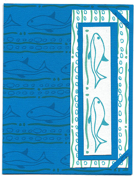 Bookmark greeting card made using Squiggles and Fish digital paper