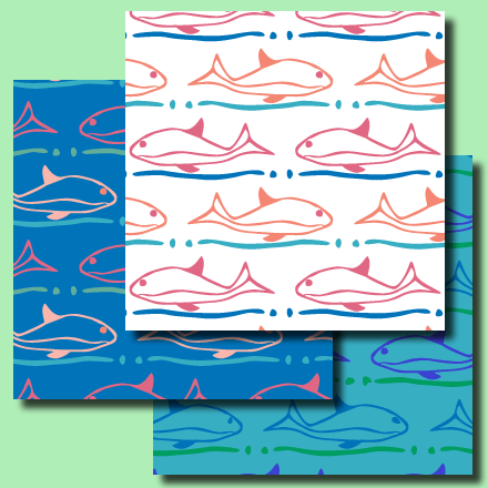 Squiggly Fish digital papers