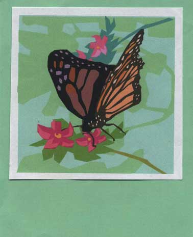 Butterfly clip-art - green mat