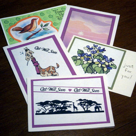 Examples of matted clip-art cards
