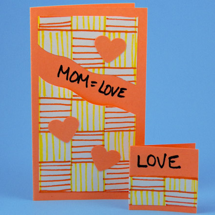 Kids' Pocket Mothers Day Cards - orange