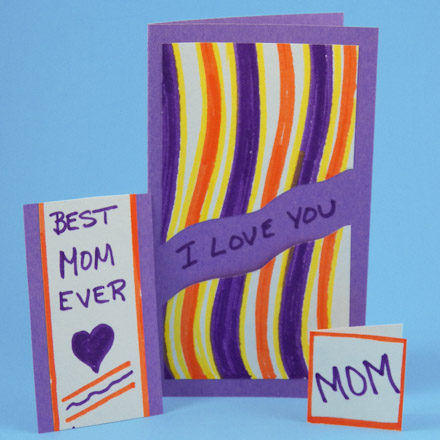 Kids' Pocket Mothers Day Cards - purple
