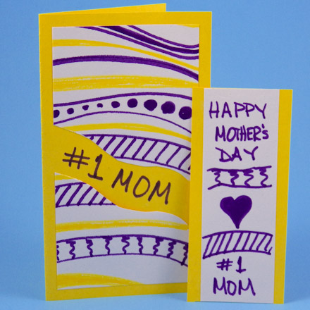 Kids' Pocket Mothers Day Cards - yellow