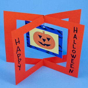 Halloween card with large jack-o'-lantern dangler