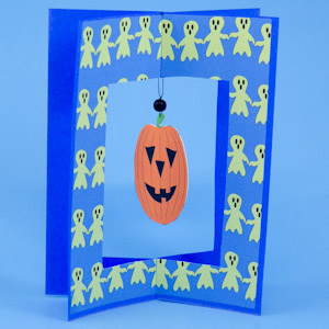 Halloween card with jack-o'-lantern dangler