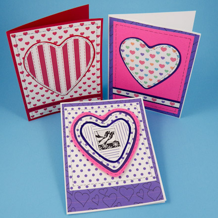 Examples of Valentines with applique hearts