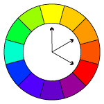 Color wheel showing split analogous colors