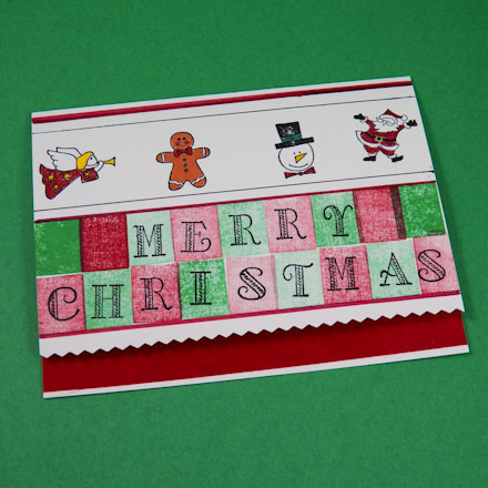 Example ribbon edge Christmas card