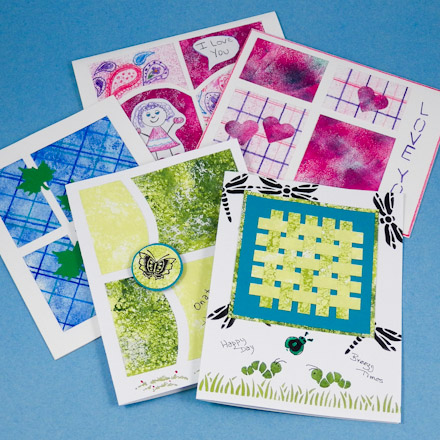 Example sponged cards