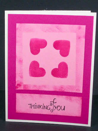 Stenciled Valentine's Day Card - hearts
