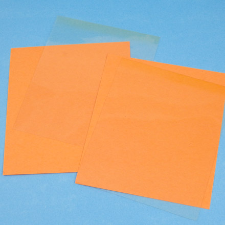 Orange paper and clear plastic