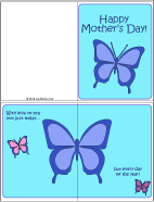Happy Mother's Day butterfly pop-up card - colored