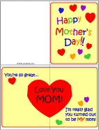 HappyMother's Day heart pop-up card - colored