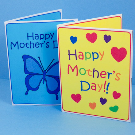 Fronts of Mother's Day pop-up cards