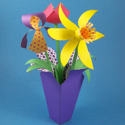 Spring flower bouquet in vase from Flared Box project