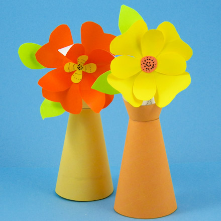 Plain Vase with paper flowers