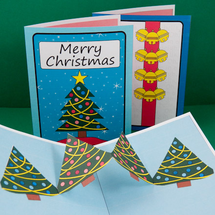 Christmas cards with Christmas tree pop-up