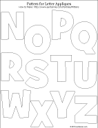 Printable pattern for initial letter appliques - N to Z