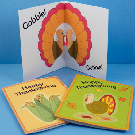 Thanksgiving cards with turkey pop-up