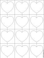 Plain small heart patterns - 2" by 2 1/4" (5 x 5.5 cm)